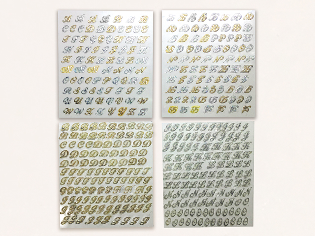 アルファベット筆記体　ゴールド＆シルバー